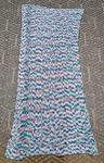 Handmade Knit Long Rectangular Blanket Multi-color. Fixed Price $77.00.