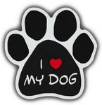 Dog Paw Shaped Magnets: Love My Cars, Trucks, Refrigerators. Fixed Price $8.49.