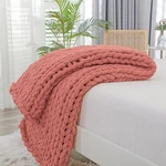 Bigacogo Chunky Knit Throw Blanket 40"X60" (medium Size , Antique Red. Fixed Price $70.88.