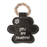 Pavilion Gray Print "you Are Pawsome!" Canvas Rope Dog Squeaky Toy. Fixed Price $24.37.