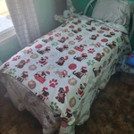 Christmas Dog Fleece Throw Blanket 50X60 Holiday Puppies Paw Print. Fixed Price $9.99.