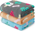 1 Pack 3 Blankets Fluffy Premium Fleece Pet Flannel Paw Printed Throw Fo. Fixed Price $13.57.