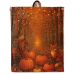 Someklly Autumn Pumpkin Throw Soft Cozy Lightweight Flannel .... Fixed Price $35.77.
