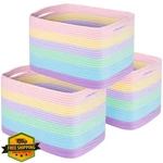 Mintwood 3PK Pastel Rainbow Storage Baskets Cube Bins Playroom Shelf Decor. Fixed Price $56.95.