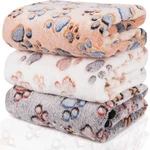 3PACK Warm Pet Mat Small Paw Print Cat Dog Puppy Fleece Soft Blanket Bed. Fixed Price $10.57.