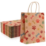 Locmeo 50 Pcs Paw Print Gift Bags With Handles Puppy Brown Dog Pape.... Fixed Price $39.38.