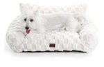 MADE4PETS Dog Couch Bed, Soft Faux Fur Checkered Indoor Sofa Comfortable. Fixed Price $30.00.