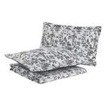 Laura Ashley Amberley Black /white Floral Toile Cotton Full/queen Quilt Set. Fixed Price $85.99.