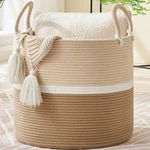 Kakamay Large Blanket Basket (18"X18"X16"),WOVEN 16", Light Brown. Fixed Price $50.67.