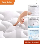 Queen Cooling Mattress Topper - Soft Fluffy Down Alternative For Restful Sleep. Fixed Price $65.11.