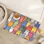 Funny Cats Family Dog Food Mat Absorbent Nonslip Bowl Protector 12X20 Inch. Fixed Price $25.40.