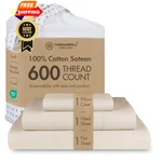 Threadmill 100% Cotton Sheets For Size Bed - 600 Twin, Light Beige Solid. Fixed Price $98.99.