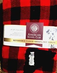 American Kennel Club Fleece Sherpa Pet Throw Reversible Red Plaid 30X40 Akc New. Fixed Price $18.95.