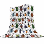 Colorful Beetle Insect Throw Blanket, Super-soft Flannel For Boys, .... Fixed Price $37.27.
