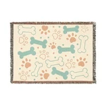 Dog Bone And Paw Print Woven Blanket Pet Pattern Throw, Cozy Home Cor. Fixed Price $99.38.