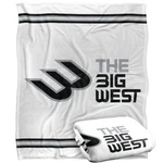 The Big West Primary Logo Stripes White Silky Touch Throw Blanket, 50"X60". Fixed Price $46.99.