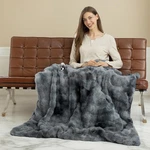 Faux Fur Electric Throw Blanket For Couch - 50"X60" Bubble Heated. Fixed Price $76.38.