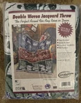 Vintage Christmas Throw Blanket American Weaver Woven Bears Cats & Dogs/new 1999. Fixed Price $22.00.