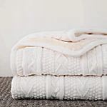 Longhui Bedding Acrylic Cable Knit Sherpa Throw Blanket Thick, Soft, Big. Fixed Price $64.61.