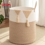 Oiahomy Large Laundry Basket Hamper - 60L Cotton Rope Woven For Blankets,. Fixed Price $22.74.
