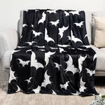Gothic Bat Pattern Throw Blanket - Soft Flannel, Spooky Home Decor For Couch .... Fixed Price $30.33.