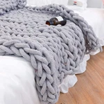Chunky Knit Blanket 40"*60", 40"X60"(MEDIUM Size Throw), Gray. Fixed Price $59.70.