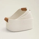 3 Pack Rectangle Cotton Rope Woven Basket With Handles For Books, Magazines, .... Fixed Price $46.81.