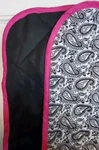 Pampered Chef Picnic Blanket Packable W/tote Handle Black/white/hot Pink Paisley. Fixed Price $27.00.