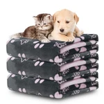Gowyeg Dog Blanket Pack 41X31IN Grey Pink Super Soft Fleece Throw. Fixed Price $16.86.