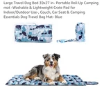Jackie And Joe Large Travel Dog Bed 39X27 In- Portable Roll Up Camping Mat. Fixed Price $31.00.