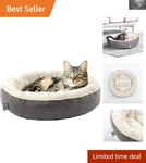 Elegant And Durable Round Donut Bed Perfect For Small Dogs & Cats, Easy Care. Fixed Price $30.39.
