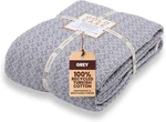 Cozy Grey Gold Case Throw Blanket - 100% Recycled Turkish Cotton, Queen Size. Fixed Price $74.99.