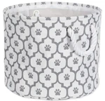 Bone Dry Pet Storage Collection Lattice Paw Print, Medium Round, White/gray. Fixed Price $22.97.