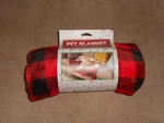 New, Pet Blanket, Red & Black Plaid, 30" X 40". Fixed Price $10.00.