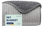 Katziela Premium Cat And Dog Soft Throw Blankets For Cozy Home Stripe Light Gray. Fixed Price $19.99.