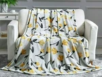 Dada Bedding Botanical Sunshine Yellow Floral Soft Mink Fleece Throw Blanket. Fixed Price $37.99.