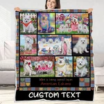 American Eskimo Dog Blanket Personalized Throw Woven Fleece Sherpa Designs Nwt. Fixed Price $99.99.