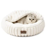 Bed With Hooded Blanket, Round Fluffy Anti-anxiety Pet For Cats/toy B.... Fixed Price $40.16.