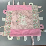 Maison Chic Pink Floral Easter Bunny Rabbit Blanket Lovey Teether Crinkle. Fixed Price $16.99.