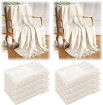 51" X 71" Knitted Throw Blankets With Tassel Soft Warm Rhombus Medium, Beige. Fixed Price $160.96.