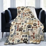 Dog Paws And Bones Print Throw Flannel Fleece Blankets Soft Plush For.... Fixed Price $29.92.